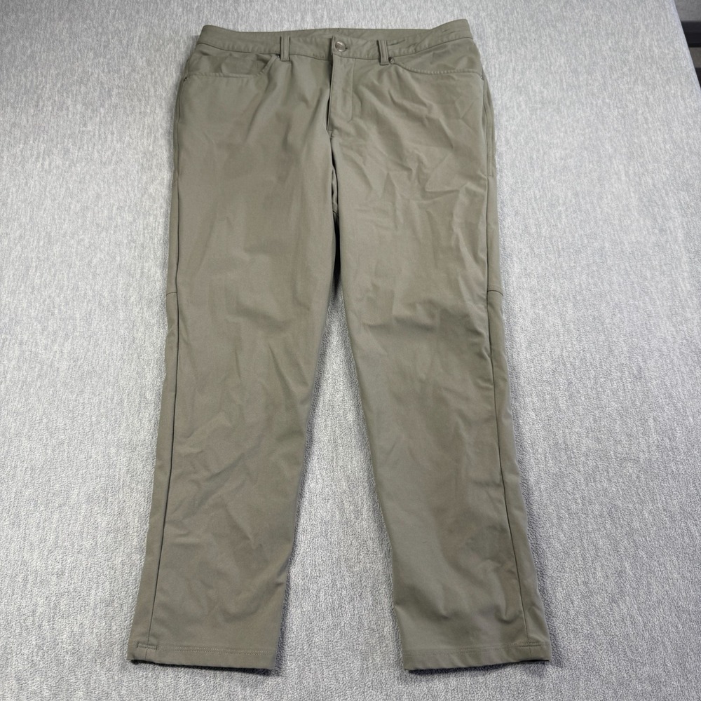 Lululemon‎ Pants Mens 34 Olive Green Commission Golf Travel Stretch Flat Front